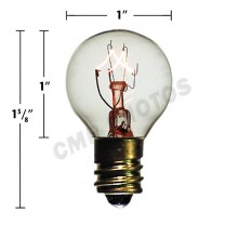 7WT G8 240V CANDELABRA BASE CLEAR BULB