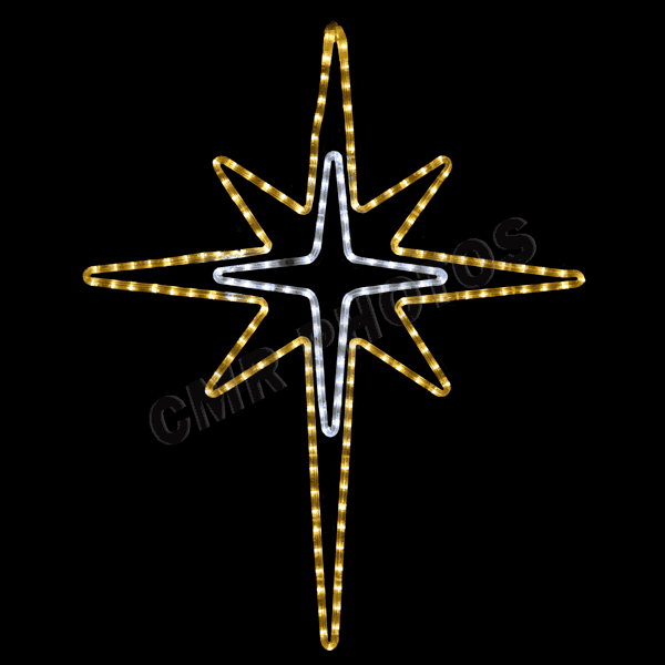 Led Gold Bethlehem Star Rope Light Yard Motif Silhouette Display 100molbetht